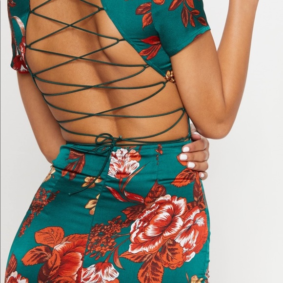 Gorgeous Floral Green Dress - Picture 3 of 5